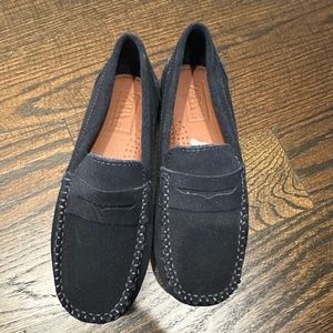 Zara navy suede loafers